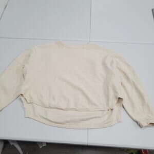 We The Free Free People Sweater Womens Small White Ribbed Cotton Pullover Top